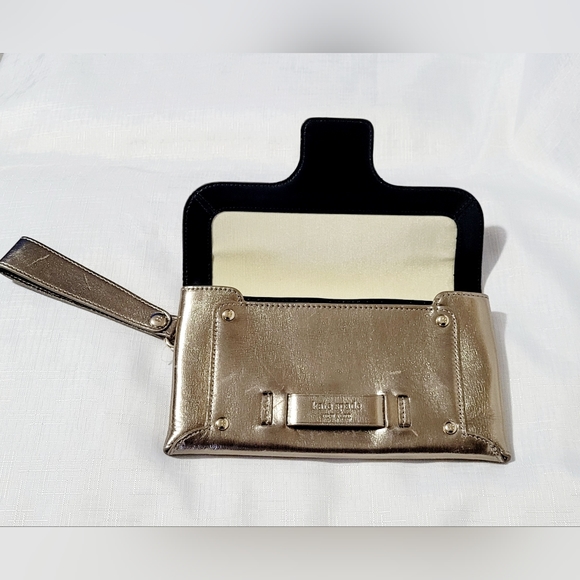 Kate Spade Envelope Clutch Wristlet or short strap wallet Gold - Picture 4 of 9
